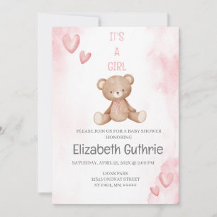 Dusty Pink Baby Shower invitation for girl