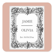 Dusty Pink Baroque vintage Wedding  – Custom Text