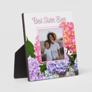 Dusty pink blue yellow green floral Best Mum Ever Plaque
