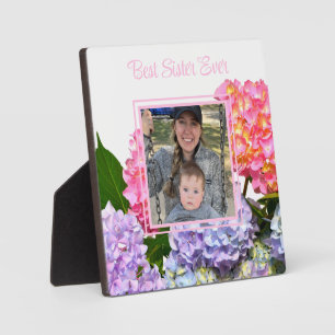 Dusty pink blue yellow green floral Best Mum Ever Plaque