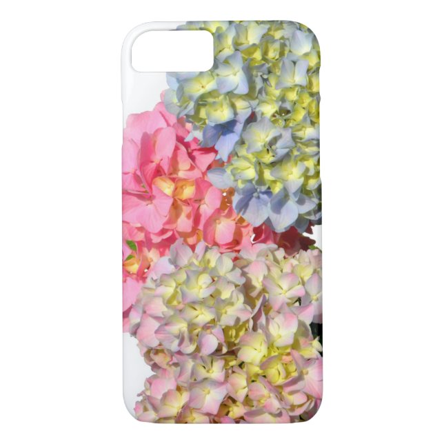 Dusty pink blue yellow green floral hydrangeas  Case-Mate iPhone case (Back)