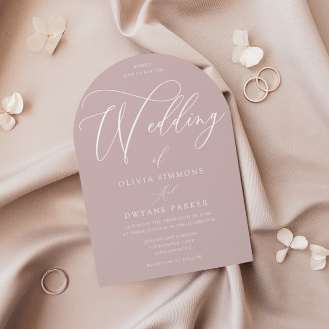 Dusty Pink Blush Modern Arch Wedding Invitation (Creator Uploaded)