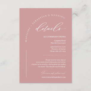 Dusty Pink Blush Rose Wedding Details Enclosure Card