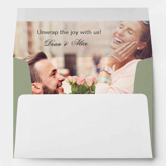 Dusty Pink Boho Floral Water Colour Modern Photo Envelope (Back (Bottom))