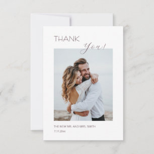 Dusty Pink Boho  Flowers Thank You Card