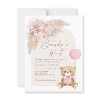 Dusty Pink Boho Teddy Bear Balloon Baby Shower