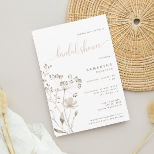 Dusty Pink Botanical Floral Bridal Shower Invitation