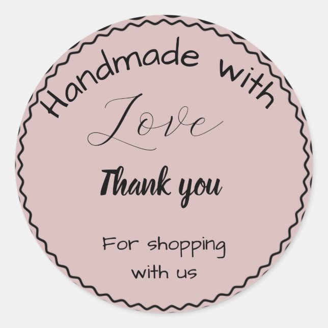 Dusty pink colour business stickers  (Front)