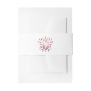 Dusty Pink Crest and Cross Invitation Belly Band