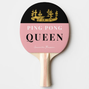 Dusty Pink Crown Table Tennis Queen Glam Custom Ping Pong Paddle