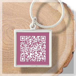 Dusty Pink Custom QR Code Scannable Keychain