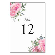 Dusty Pink Eucalyptus Botanical Table Number
