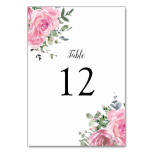Dusty Pink Eucalyptus Botanical Table Number
