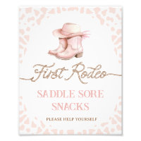 Dusty Pink First Rodeo 1st Birthday Party Sign