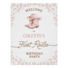 Dusty Pink First Rodeo 1st Birthday Welcome Sign