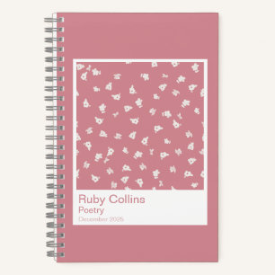 Dusty Pink Floral Aesthetic Notebook