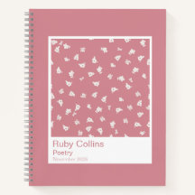 Dusty Pink Floral Aesthetic Notebook