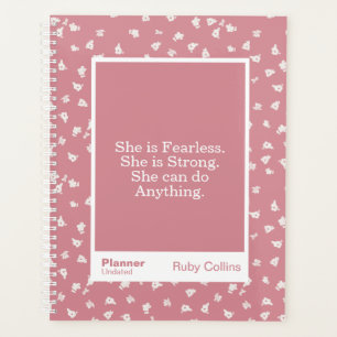 Dusty Pink Floral Block Quote   Fully Customizable Planner