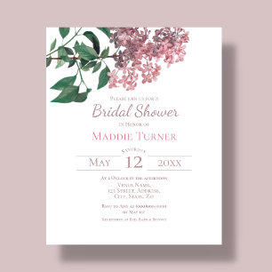 Dusty Pink Floral   Bridal Shower Invitation
