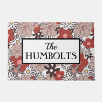Dusty Pink Floral Custom Last Name