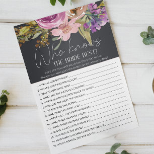 Dusty Pink Floral Game Who Knows The Bride Best Flyer