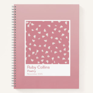 Dusty Pink Floral Gradient Spiral Notebook