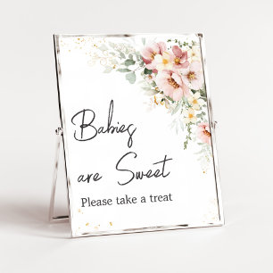 Dusty Pink Floral Greenery Babies are Sweet Poster