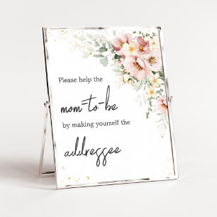 Dusty Pink Floral Greenery Envelope Station Poster