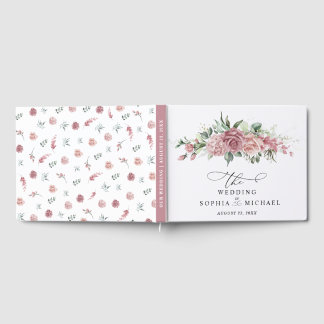 Dusty Pink Floral Wedding Guest Book