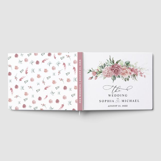 Dusty Pink Floral Wedding Guest Book (Full)
