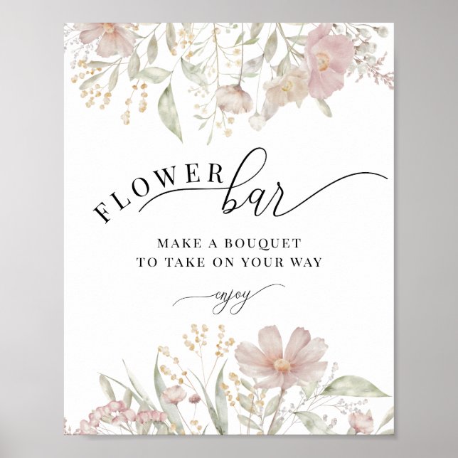 Dusty Pink Flowers | Boom Bar Poster (Front)