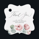 Dusty Pink Flowers Elegant Wedding Thank You Favour Tags<br><div class="desc">Dusty rose wedding favour tags</div>
