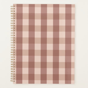 Dusty Pink Gingham Checkered Planner