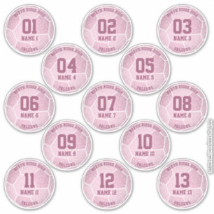 dusty pink girly soccer birthday party favours