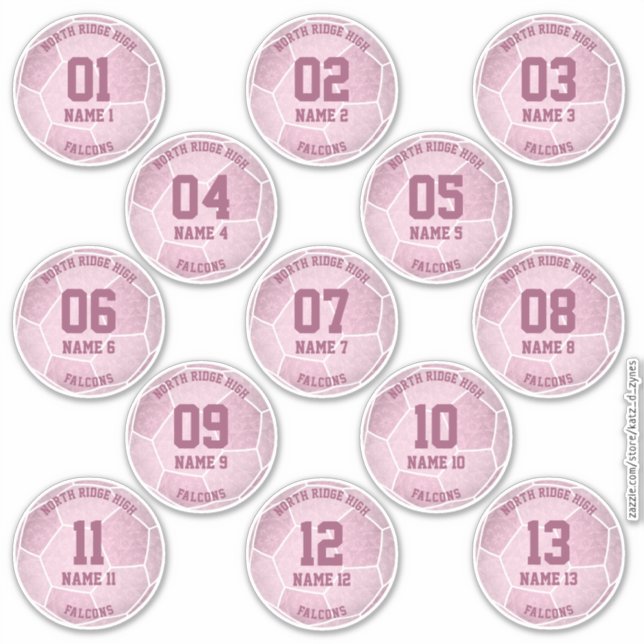 dusty pink girly soccer birthday party favours (Front)