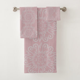 DUSTY PINK HAMPTONS STYLE BATHROOM TOWEL SET