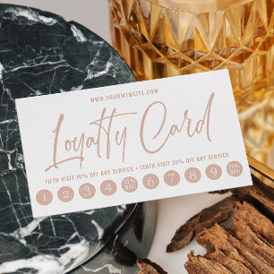 Dusty Pink & Ivory Minimal Typography Loyalty Card