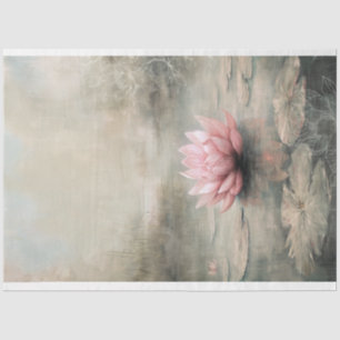 Dusty pink Lotus Art, Ethereal Lake Tissue Paper