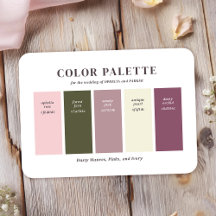 Dusty Pink Mauve Ivory Wedding Colour Palette Card