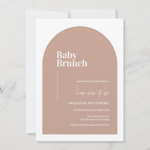 Dusty Pink Minimal Arch Baby Brunch Baby Shower Invitation