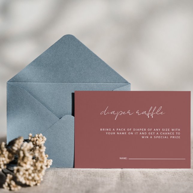 Dusty Pink Minimal diapers raffle baby Shower (Creator Uploaded)