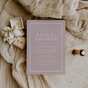 Dusty Pink Minimal Modern Bridal Shower Invitation