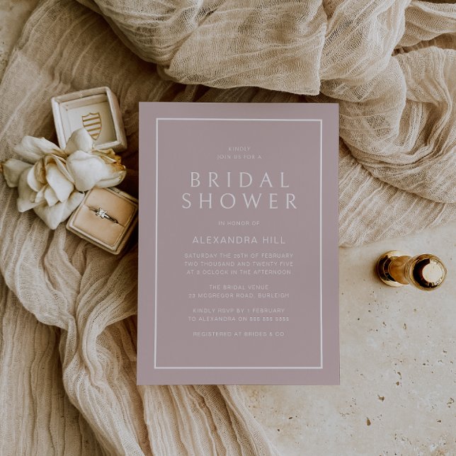 Dusty Pink Minimal Modern Bridal Shower Invitation (Creator Uploaded)