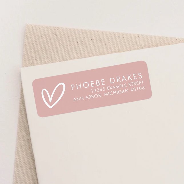 Dusty Pink Minimalist Bridal Shower Return Address (Creator Uploaded)