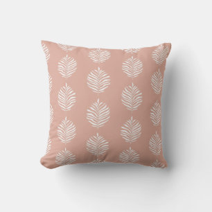 Dusty Pink Minimalist Palm Leaf Pattern Cushion