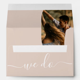 Dusty Pink Minimalist Photo 5x7 Wedding Invitation Envelope