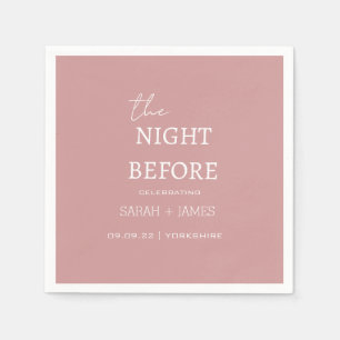 Dusty Pink Minimalist The Night Before Wedding  Napkin