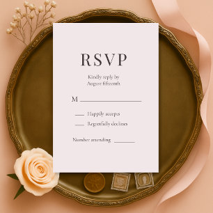 Dusty Pink Minimalist Wedding RSVP Card