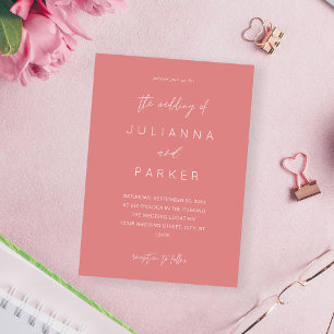 Dusty Pink MOD Calligraphy Wedding Invitation
