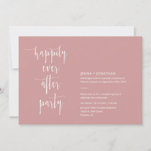 Dusty Pink Modern Happily Ever After QR Code Photo Invitation